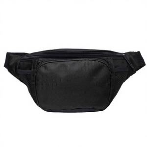 Sac banane unisexe noir personnalisé en polyester, forme oreiller, étanche, avec fermeture éclair, pour fitness, voyage et usage décontracté - Product Image 4