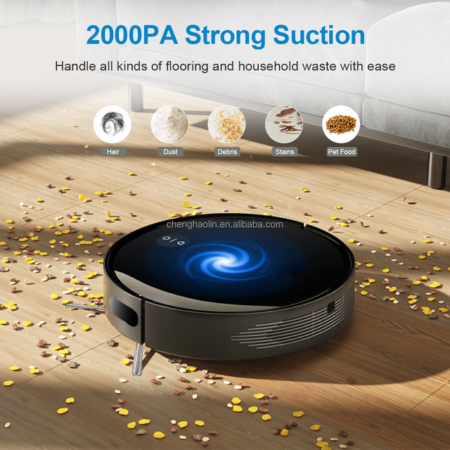 Automatic 2000pa Robot Vacuum Cleaner Connected Wet and Dry Mopping Intelligent Robot Automatic Vacuum Cleaner