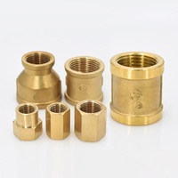 Adaptor Reducer Berulir Betina Kuningan - Fitting Pipa Lurus Heksagonal untuk Perpipaan Rumah Tangga