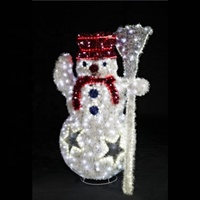 Estatua acrílica de vacaciones al aire libre, decoración grande 3D, muñeco de nieve de Navidad, luces Led con motivos para eventos de Navidad, paisaje de Festival