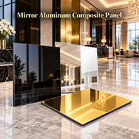 Panneau composite en aluminium miroir bronze 4 mm, plaque ACP pour panneaux intérieurs commerciaux