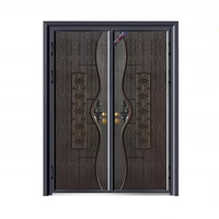 Porte d'entrée battante en aluminium moulé, sur mesure, pour maison, hôtel, appartement, bureau, entrée extérieure sécurisée