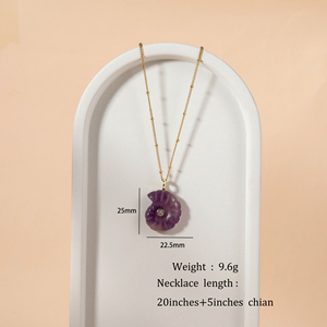Collana con Ciondolo a Forma di Lumaca in Quarzo Rosa e Ametista Naturale, Elegante e Alla Moda per Feste e Uso Quotidiano - Product Image 3