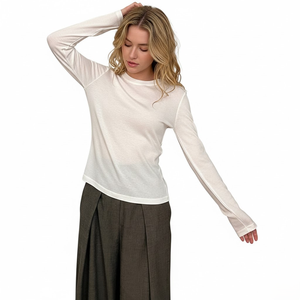 Slimming Fit Women's Merino <b>Wool</b> Knit Shirt Anti-Static High Elasticity Base Layer Elegant Solid Color Ladies <b>Thermal</b> Undershirt - Product Image 3