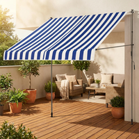 Auvent manuel rétractable moderne pour villa, jardin, balcon, en alliage d'aluminium, sans installation, imperméable et anti-UV