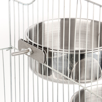 Cage suspendue en acier inoxydable, tasse à crochet pour oiseaux, perroquets tasses d'alimentation bol pour oiseaux eau nourriture plat mangeoire pour oiseaux