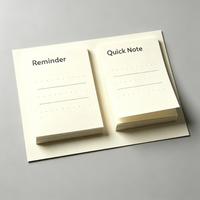Ensemble de blocs-notes adhésifs rectangulaires minimalistes, lignés, pour agenda quotidien, journal, bureau