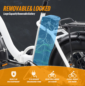 Vélo électrique 48V 15Ah avec freins à disque hydrauliques, vélo électrique pliable à prix avantageux pour femmes, vélo électrique à pneus larges - Product Image 5