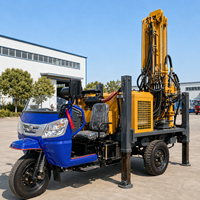 Foreuse de puits profonds portable Feiyang 300m avec moteur diesel 58KW et pompe, montée sur tricycle