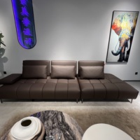 Canapé-lit en cuir véritable sur mesure, cadre personnalisable, rembourrage en éponge, usage intensif
