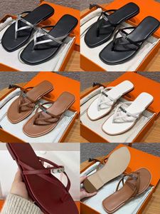 Ciabatte di Lusso in Vera Pelle, <span class=keywords><strong>Sandali</strong></span> Estivi Antiscivolo da <span class=keywords><strong>Spiaggia</strong></span>, Pantofole Casual con Fibbia Metallica, Ciabatte Firmate per Donne - Product Image 2