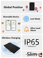 Carte de localisation intelligente certifiée MFi, rechargeable, étanche, compatible iOS Android Google GPS, pour portefeuille