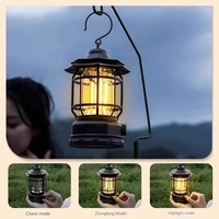 Lampe de camping LED rechargeable portable, étanche IPX4, charge rapide USB, haute luminosité, effet flamme, pour camping, extérieur, tente