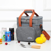 Sac isotherme moderne en cuir 12,5 L avec doublure en aluminium épais, pliable et portable pour pique-nique et déjeuner en extérieur