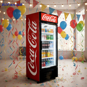Vente directe d'usine, refroidisseur de boissons commercial avec porte vitrée et éclairage LED, réfrigérateur à refroidissement direct pour magasin - Product Image 4