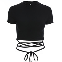 Vente en Gros Nouvelle Mode T-Shirts Sexy d'Été pour Femmes Coupe Slim Manches Courtes, Crop Top