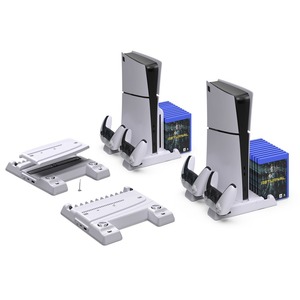 Universal Multi-Function Cooling <strong>Stand</strong> <strong>Charging</strong> Dock Station Disc Storage Rack Handle Wired Charger Base For PS5/Slim/Pro - Product Image 6