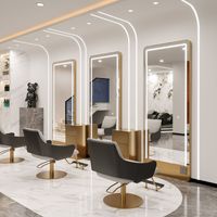 Miroir mural de salon de coiffure moderne avec éclairage LED, équipement de salon de beauté très demandé