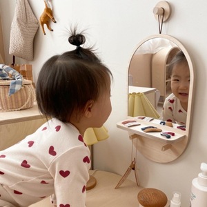 Espejo de madera montado en la pared al por mayor decoración ecológica tocador <span class=keywords><strong>Montessori</strong></span> espejo de bebé espejo de maquillaje para niños - Product Image 6