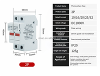 Porte-fusible solaire PV ZYPV-32X avec capacité de rupture élevée DC 1000V 15A-32A 10*38MM en cuivre