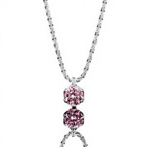 Collier ras du cou pour femme en argent 925 avec moissanite Crown Mosang, style luxe léger et tendance, chaîne scintillante multicolore en forme de chou-fleur - Product Image 1