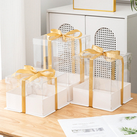 2025 Nouveaux produits Blanc Petit bord de papier 800 Boîte à gâteaux carrée blanche