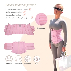 Faja reductora de látex con doble cinturón, corsé con cremallera, faja moldeadora en forma de W, faja para abdomen inferior, entrenador de cintura deportivo para pérdida de peso - Product Image 4