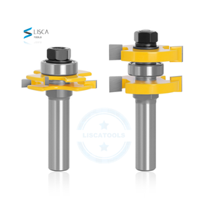 L-N287 2 pièces 12MM 1/2 tige réglable lames pour bois de plancher type T <span class=keywords><strong>rainure</strong></span> et langue mèche de toupie 3 dents <span class=keywords><strong>fraise</strong></span> pour bois - Product Image 3