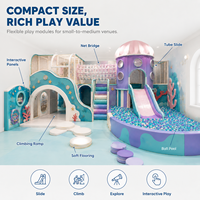Équipement de piscine à balles d'intérieur, mini-maisonnette, tunnel de jeu, sièges parentaux, pods souples en plastique, accès à faible hauteur personnalisable pour