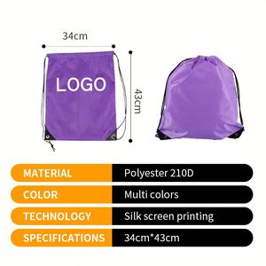 Custom Logo <b>Draw</b> String Bag <b>Small</b> Fitness Gym Waterproof Backpack for Business Promotional Giveaway - Product Image 2
