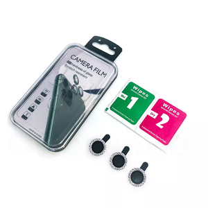 Protector de Lente de Cámara con Diseño de Diamantes Brillantes para <span class=keywords><strong>iPhone</strong></span> 15 Pro Max 14 13 Pro Max, Anillo Metálico, Cubierta Protectora de Vidrio - Product Image 1