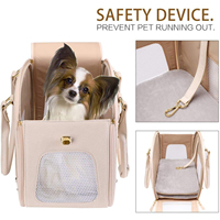 Sac de transport multifonctionnel pour animaux de compagnie, sac à main portable en cuir PU pour chien et chat, sac à bandoulière pour animaux de compagnie pour les voyages en plein air