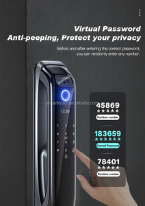 Hot bán tuya ứng dụng mặt cảnh thông minh Wifi kỹ thuật số cửa mã khóa thẻ mở khóa vân tay hoàn toàn tự động khóa cửa thông minh - Product Image 5