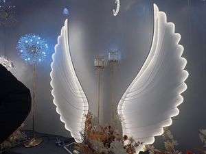 Wedding <strong>Stage</strong> <strong>Props</strong> Luminous Led Decorative Lights Floor Aisle Angel Wings Lights for Wedding Backdrop Decoration - Product Image 3