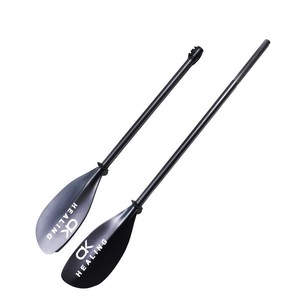 Pagaie de kayak en fibre de carbone à 4 sections, noire, pliable, portable, 210-220 cm, pour lacs et rivières - Product Image 2