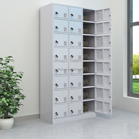 Casier de rangement en acier à 24 portes au design minimaliste, armoire métallique pour vestiaire, salle de sport, école, rangement de vêtements du personnel
