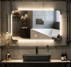 LED Silver Frameless Modern Anti-Fog Touch Switch Glass Wall-Mounted Bathroom <b>Vanity</b> <b>Makeup</b> Mirror Backlit - Product Image 6