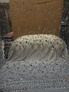 Luxury Handwork <b>Beads</b> Imported Net <b>Fabric</b> Premium Soft Designer Material for Bridal Lehengas Sarees and Party Gowns 2025 - Product Image 3