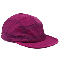 Chapeau de papa rose à 5 panneaux RTS Casquette en nylon non structurée à séchage rapide avec bord plat Casquette de sport d'escalade imperméable