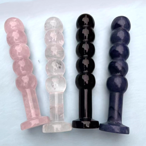 Tapón Anal de cristal, consolador de obsidiana negra, varita Yoni de cuarzo rosa, Juguetes sexuales para adultos, consoladores Anales de masaje de piedra de Aventurina azul para mujeres - Product Image 6