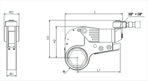 Clé dynamométrique hydraulique à cassette hexagonale creuse 2XLCT 244-2534Nm, outil de serrage à profil bas, équivalent Hytorc - Product Image 3
