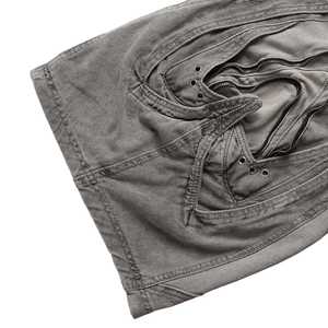 Pantalones Personalizados para <span class=keywords><strong>Hombre</strong></span>, Jeans Holgados que Imitan el Denim de Algodón Deslavado Oscuro, Cintura Alta, Pierna Ancha, Estilo Retro Urbano, Botones Curvos - Product Image 5