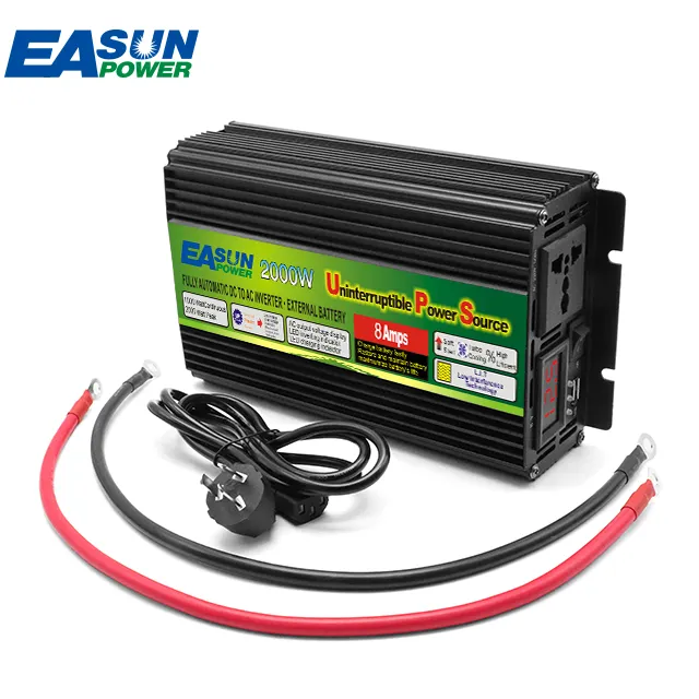 EASUN POWER 800W 1000W 2000W 3000W DC 12V AC 220V tre ricarica Inverter per auto UPS potenza a onda sinusoidale modificata con ventola intelligente