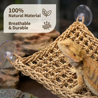 Hamac de grimpette pour reptiles à ventouse, filet de grimpette décoratif suspendu pour lézards, lit respirant en maille pour animaux de compagnie, balançoire de repos pour animaux