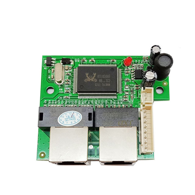 Mini Fast 10/100mbps 2 Port Ethernet Network Lan Hub Switch Board Two Layer Pcb 2 Rj45 1*8pin Head Port Tablets Usb Flash 3d