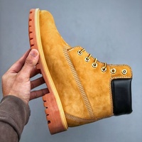 Bottes TB jaunes décontractées à lacets, style mode, en cuir véritable de qualité supérieure, pour l'extérieur, avec talon compensé, pour dropshipping