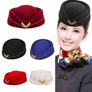 Stewardess <b>Beret</b> Hat for Women Silk Screen Printed Formal Uniform Four Seasons Use Adjustable Fit Party Cosplay Costume - Product Image 4