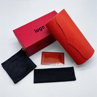 Nouvel étui à lunettes simple en cuir, anti-chute, portable, sac à lunettes de soleil de voyage, étui à lunettes en cuir, boîte de rangement pour lunettes, logo personnalisé