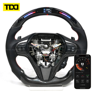 พวงมาลัยคาร์บอนไฟเบอร์แท้ TDD พร้อมไฟ LED สไตล์รถแข่ง สำหรับ Honda CRZ ทุกปี ผลิตตามสั่ง - Product Image 1