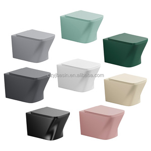Màu xanh lá cây đầy màu sắc Nhật Bản nhà vệ sinh Anh gốm <span class=keywords><strong>commode</strong></span> WC treo tường nhà vệ sinh đặt - Product Image 1